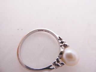 18ct gold diamond ring,  cultured pearl art deco design 18k 750 4