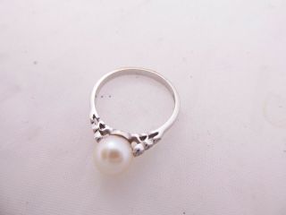 18ct gold diamond ring,  cultured pearl art deco design 18k 750 6