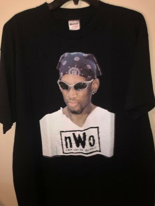 Rare Vintage 1997 DENNIS RODMAN NWO Wrestling Shirt Wwe Wcw WWF Rap Hip Hop 6