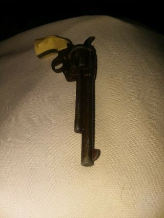 Vintage 1950 ' s Diecast Miniature Toy Cap Pistol with Steer Head Design 5