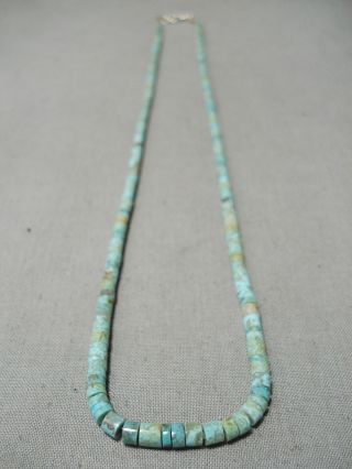 Rare 8 Turquoise Vintage Navajo Sterling Silver Necklace