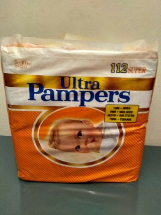 Vintage 90s Ultra Pampers Thin And Dryer 5 - 11kg,  11 - 22lb 112 Diapers