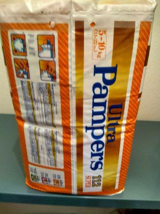 Vintage 90s ultra pampers thin and dryer 5 - 11kg,  11 - 22lb 112 diapers 2