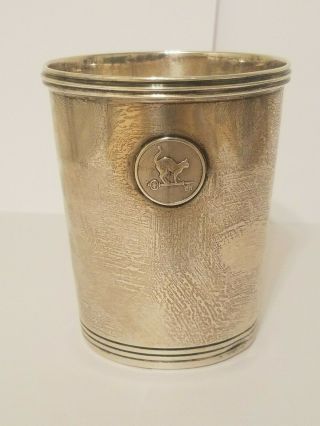 L.  G.  Balfour Co.  Sterling Silver Julep Cup " Cat On Key Symbol "