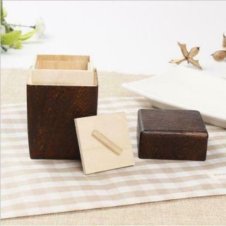 Japanese Style Handmade Wood Tea Box Caddy Wooden Tea Canister Tea Jar W/Lid 3