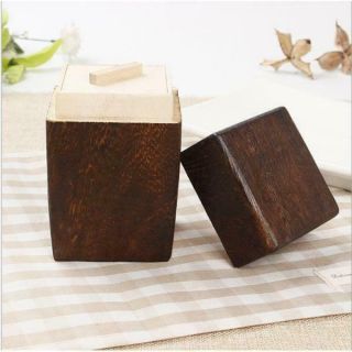 Japanese Style Handmade Wood Tea Box Caddy Wooden Tea Canister Tea Jar W/Lid 4