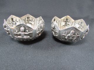 Antique Indian Small Silver Bowls C.  1910 - 20