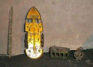 Antique German Penny Toy,  River Boat,  Parts,  Restore,  Early 1900 