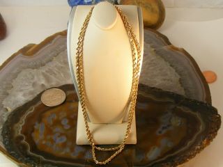 10k Solid Yellow Gold Rope Necklace 24 " 2mm Estate Vintage 8.  7g