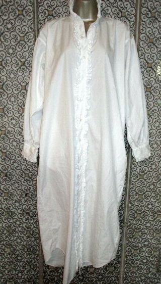 Vtg Ralph Lauren 100 Cotton Nightgown Granny Gown Victorian 4213 Pockets L