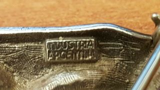 INDUSTRIA ARGENTINA STERLING SILVER MODERNIST PIN BROOCH LARGE FACE ABSTRACT 925 4