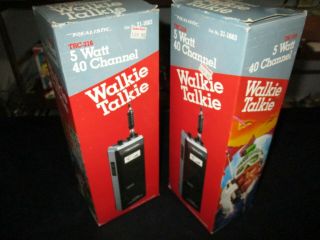 Vintage Realistic Trc - 216 Pair Walkie Talkie 5 Watt 40 Channel Old Stock