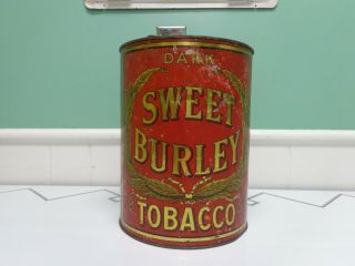 Large Vintage Light Sweet Burley Tobacco Tin Store Display Spaulding & Merrick