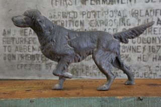 Vintage Retriever Dog Cast Iron Door Stop English Setter Hunting Dog Pointer old 7