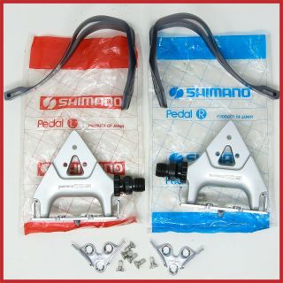 Nos Shimano 105 Pd - 1055 Pedals Quill Vintage Road Bike 90s Toe Clips Eroica