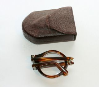 Folding Spectacles With Orig.  Case,  Good Cond.  C 1930,  4.  5 In Wide
