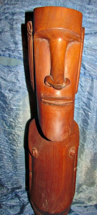 Vintage Easter Island Carved Wooden Figure Moai 21 ",