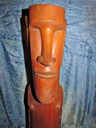 vintage easter island carved wooden figure moai 21 