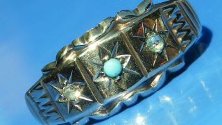 Antique 9ct Gold turquoise & Diamond Ring B ' ham 1903 7