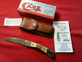 Vintage Case Xx Usa 51139 Lss Lock Back Knife Great Fat Stag & Sheath & Box Nm