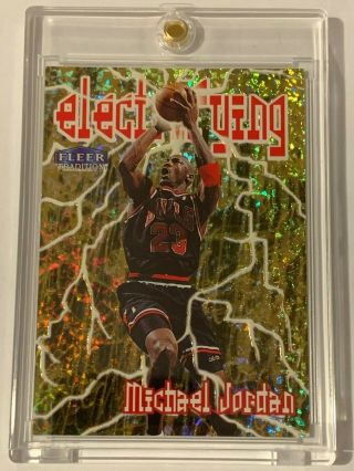 1998 - 99 Fleer Tradition Michael Jordan Electrifying Insert 6 Rare Chicago Bulls