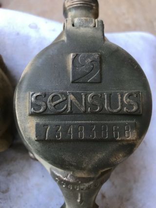 5 Brass Vintage Antique Steampunk Sensus Brass Water Meters 5/8 " Fat & Dirty