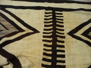 Vintage Navajo Traditional or Chief Blanket Rug Rare Pattern 48 x 74 