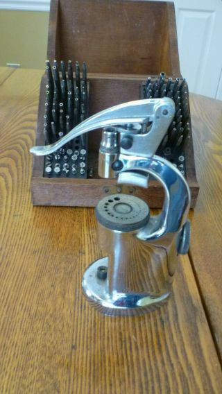Vintage Watchmakers Staking / Riveting Tool In Wood Box Clock Repair