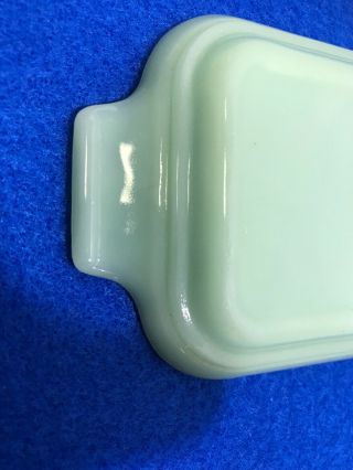 Rare Vtg Fire King Jadeite 1/4 LB.  Butter Dish w/ Crystal Lid Anchor Hocking 7