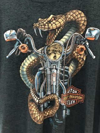 RARE VTG 80s 3D Emblem Harley Davidson PAPER THIN Rattlesnake Shirt Mens XL 3