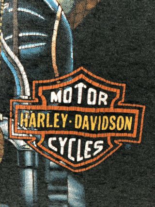RARE VTG 80s 3D Emblem Harley Davidson PAPER THIN Rattlesnake Shirt Mens XL 4