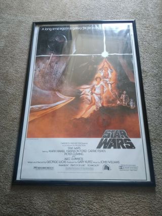 Vintage 1977 Star Wars One Sheet Style A Movie Poster 77/120 1993 Guc