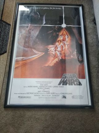VINTAGE 1977 STAR WARS ONE SHEET STYLE A MOVIE POSTER 77/120 1993 GUC 2