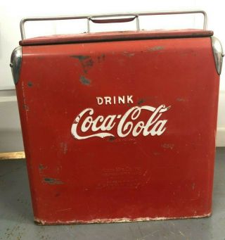 Vintage Coca Cola Coke Ice Box Cooler 16.  5 