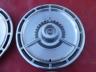 VINTAGE 1964 CHEVY L79 CHEVELLE MALIBU SS 3 BAR SPINNER HUBCAPS WHEEL COVERS 3