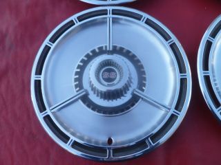 VINTAGE 1964 CHEVY L79 CHEVELLE MALIBU SS 3 BAR SPINNER HUBCAPS WHEEL COVERS 4