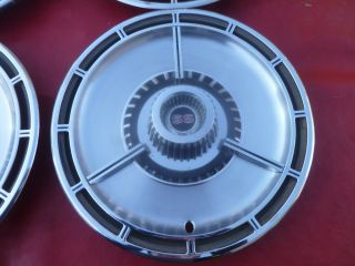 VINTAGE 1964 CHEVY L79 CHEVELLE MALIBU SS 3 BAR SPINNER HUBCAPS WHEEL COVERS 5