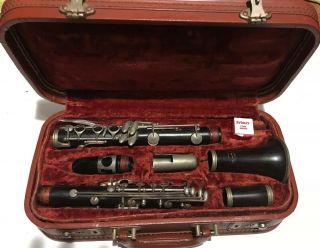 Vintage Wooden Evette Clarinet Sponsored By Buffet Made In Paris France