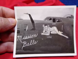 Old Ww2 Military Photo Snapshot Aircraft Nose Art A - 23
