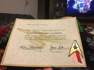Vintage 1960s Star Trek Tos Flight Deck Officer Certificate Lincoln Enterprises