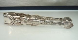 Antique Henneberg Polish Silver Tongs,  Warsaw Poland 53486