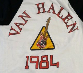 Vtg 1984 Van Halen Tour concert Raglan T shirt Med Rare Smoking Baby orignal 3