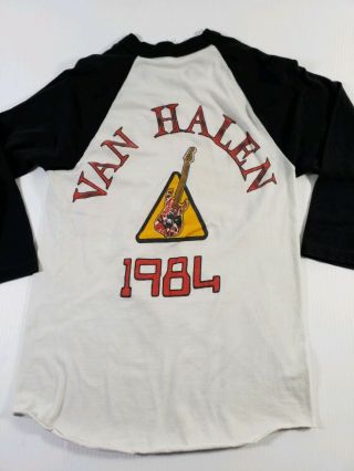 Vtg 1984 Van Halen Tour concert Raglan T shirt Med Rare Smoking Baby orignal 4