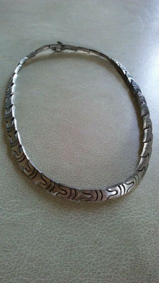 Vintage Sterling Silver.  925 Taxco Mexico 96 Grams Collar Necklace