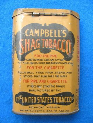 Vintage CAMPBELL’S SHAG TOBACCO POCKET TIN 2