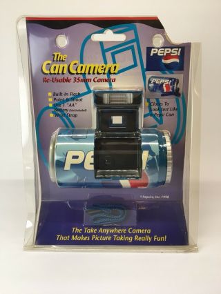 Vintage 1998 Pepsi Can 35mm Film Camera With Flash