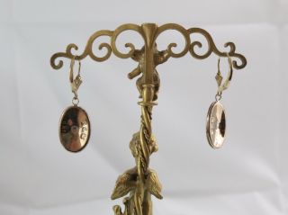 Victorian GF Monogrammed W/Beading Oval Drop Pierced Earrings - Lever Backs 4