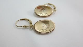 Victorian GF Monogrammed W/Beading Oval Drop Pierced Earrings - Lever Backs 8