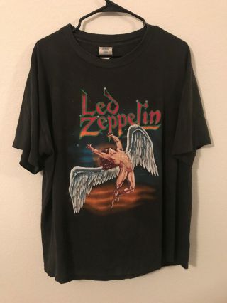 Vintage 1990 Led Zeppelin T Shirt Large Rap Tee Nirvana Wu Tang