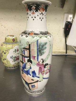 20c Chinese Famille Rose Porcelain Vase Qianlong Mark